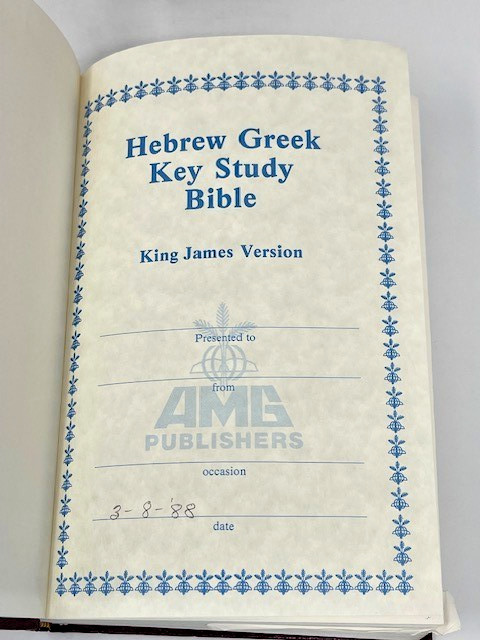 Hebrew Greek Key Study Bible KJV Zodhiates Red Letter 1986 AMG Publishers
