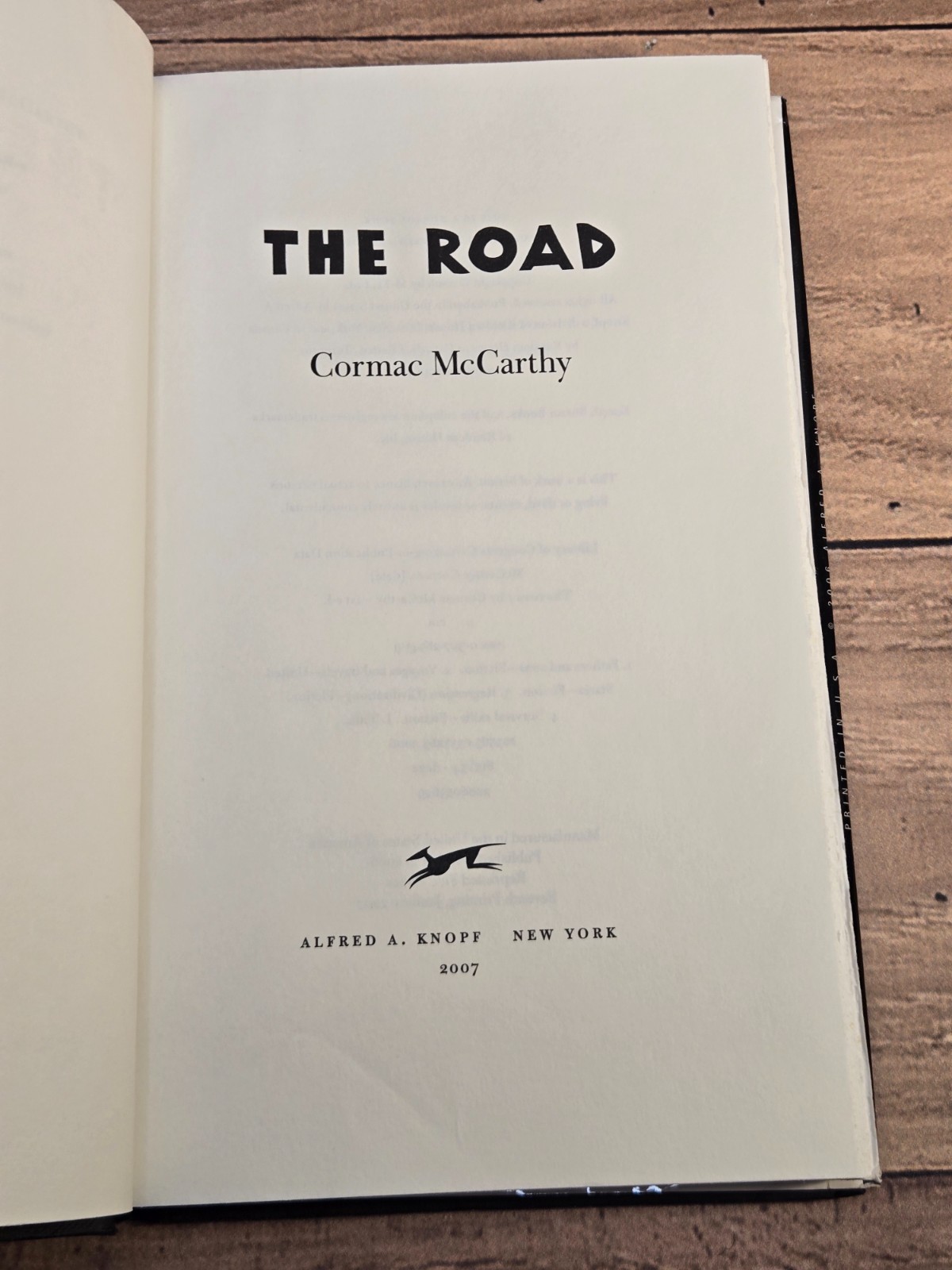 Cormac McCarthy The Road HC/DJ First Edition 2006 Alfred A. Knopf Borzoi