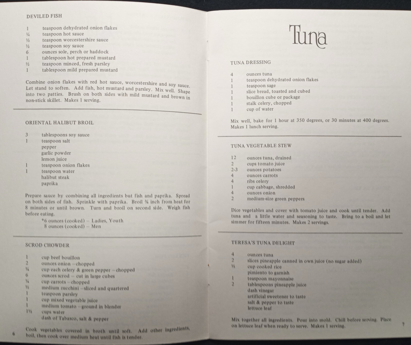 Seafood Recipes Weight Watchers 1978 Mona Adams 9 x 5.5 in