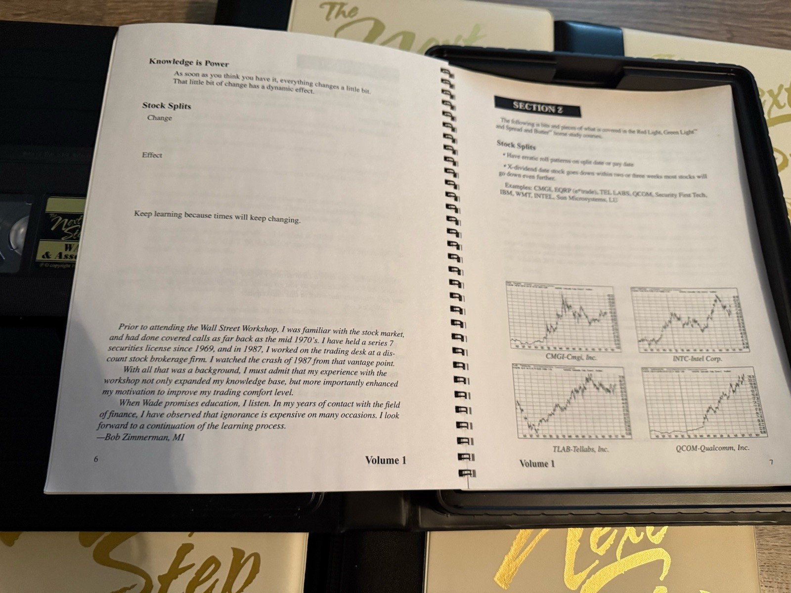 The Next Step Wall Street Investing Workshop 5 VHS Tapes Workbooks By Wade Cook