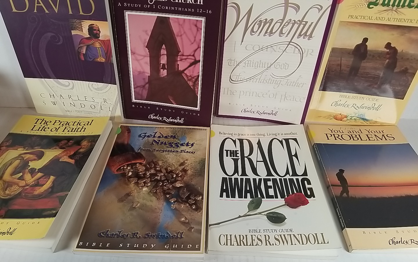 Charles R. Swindoll Books Lot of 21 Books Bible Study Guides Good Condition