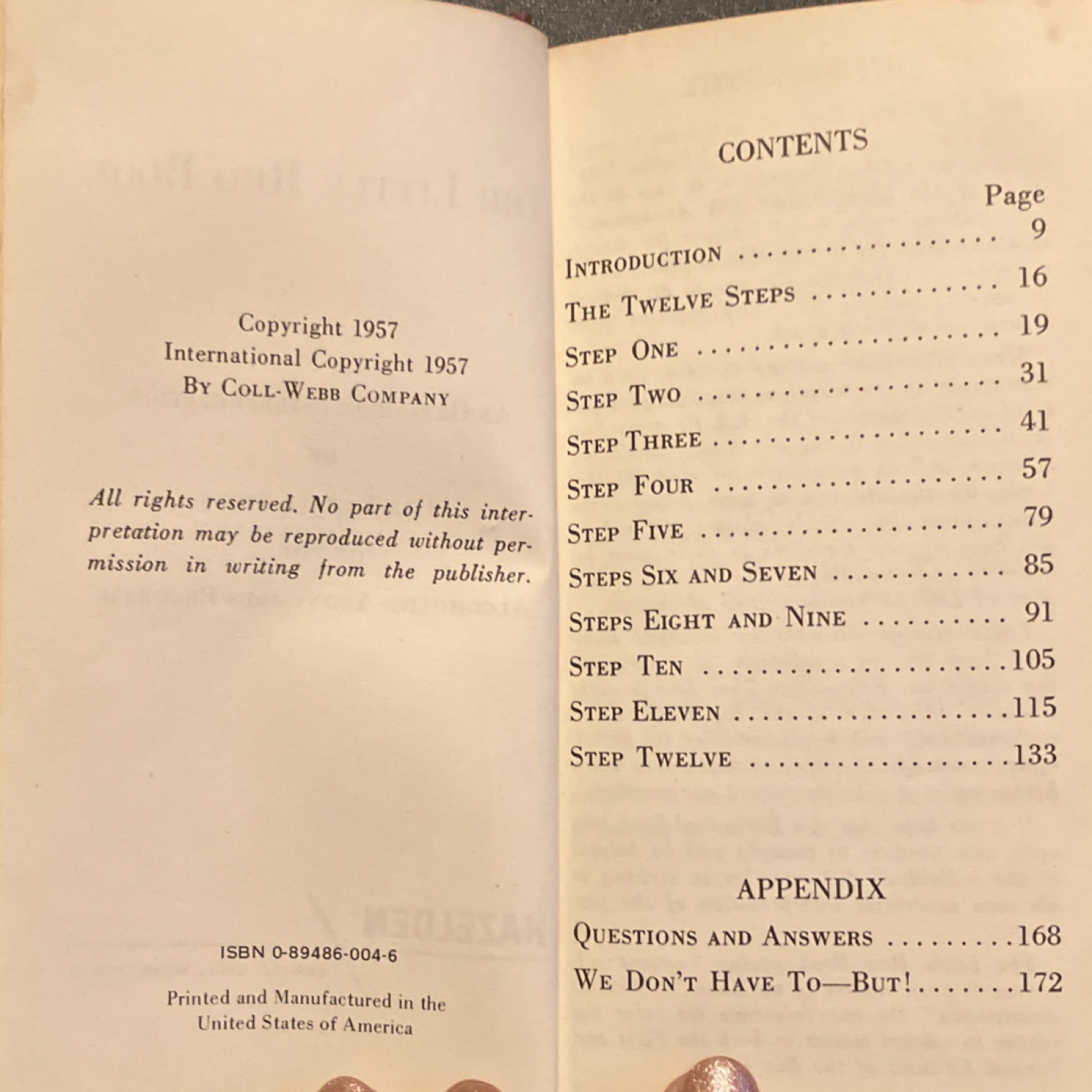 Hazelden The Little Red Book 1957 Alcoholics Anonymous Hardcover Vintage