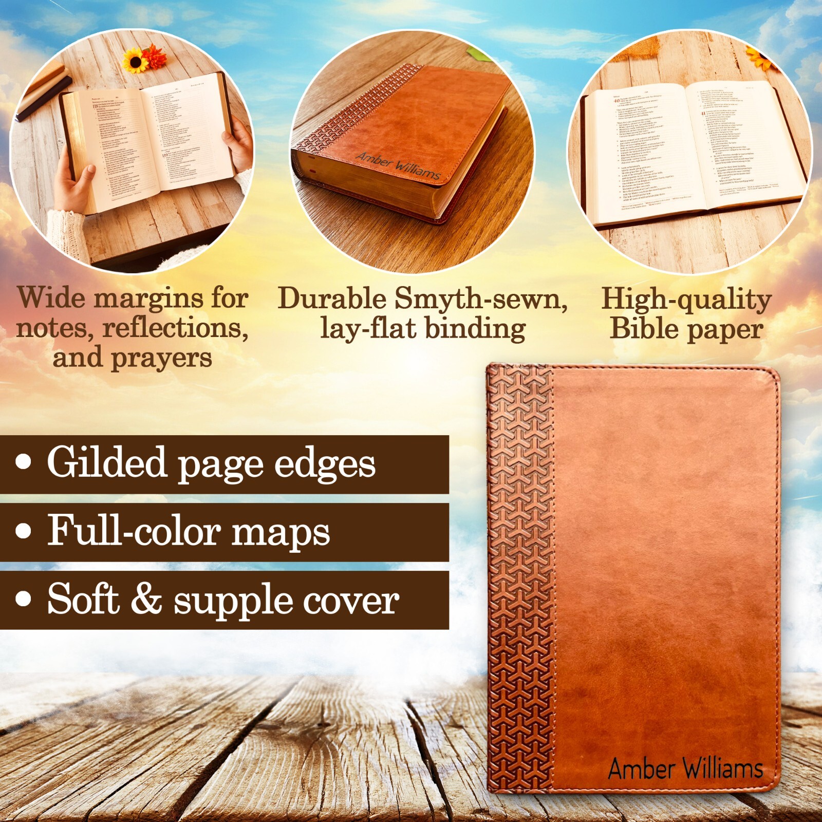 Personalized KJV Bible with Name Engraved, Custom KJV Study Bible, Baptism Gifts