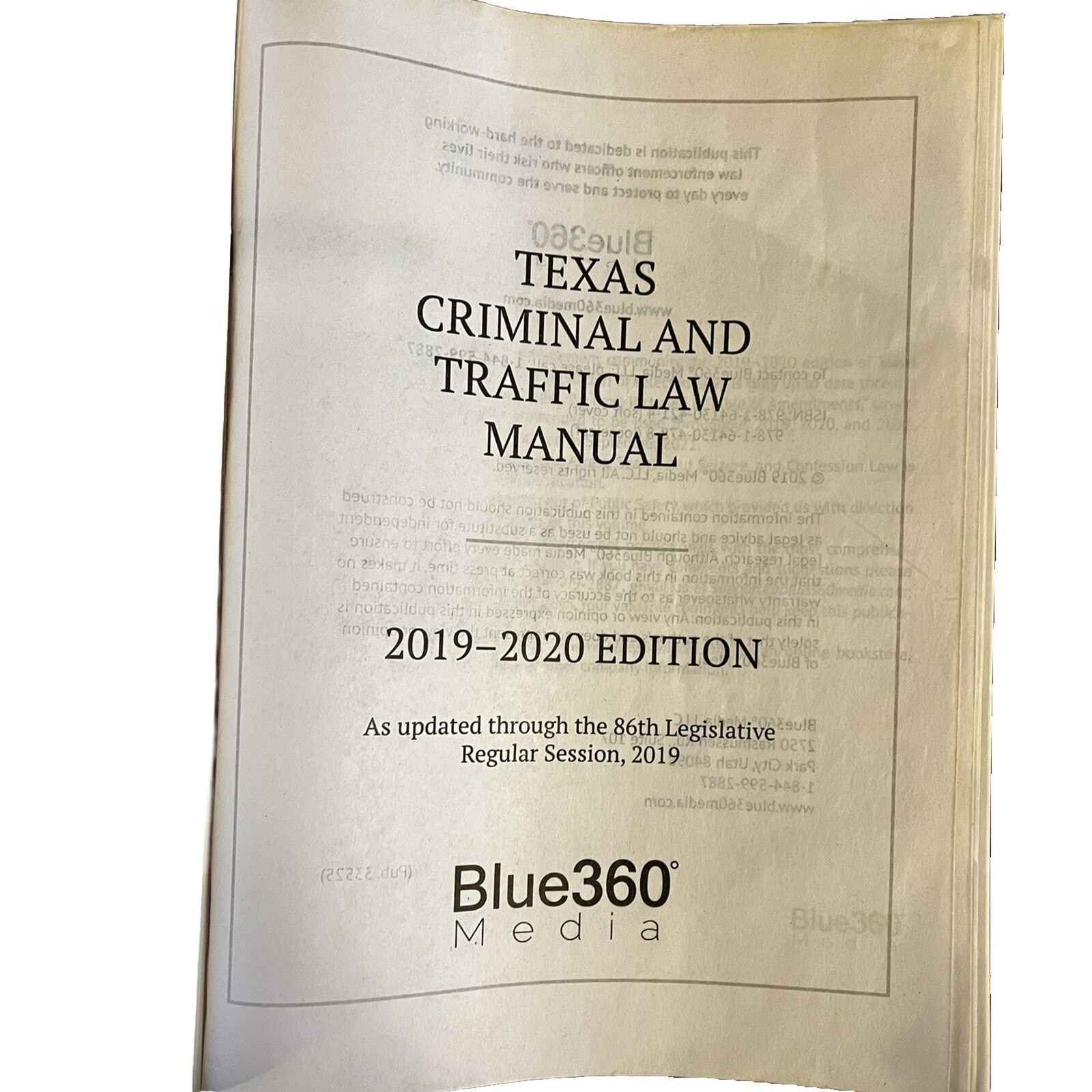 Texas Criminal and Traffic Law Manual : 2021-22 Edition by Blue360 Media