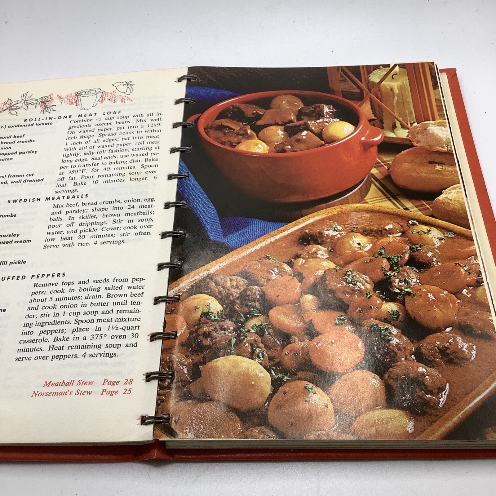 Campbell’s Cooking with Soup Cookbook Vintage 1972 Spiral Hardcover
