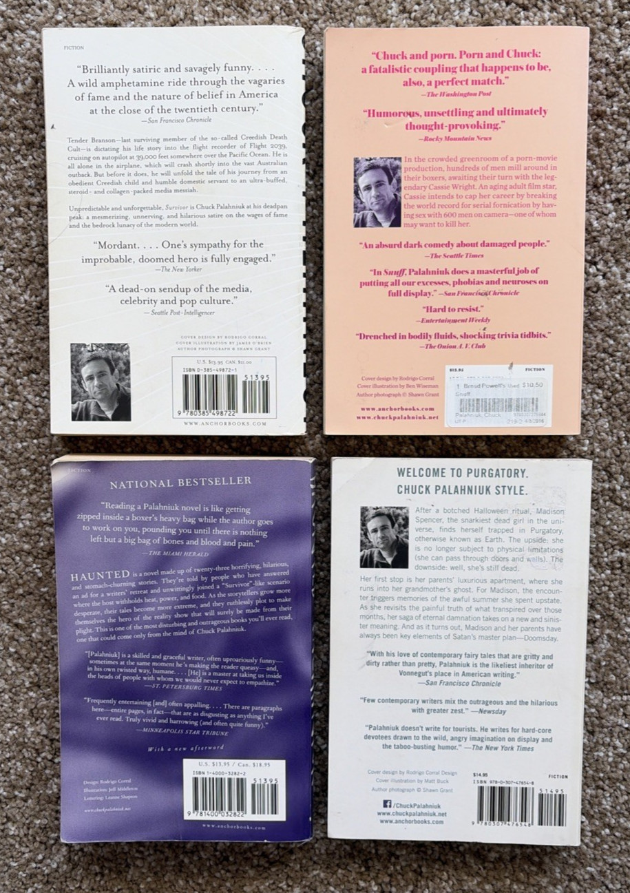 Lot Of 12 Chuck Palahniuk Books 9 PB & 3 HC Choke Haunted Snuff Lullaby Diary VG