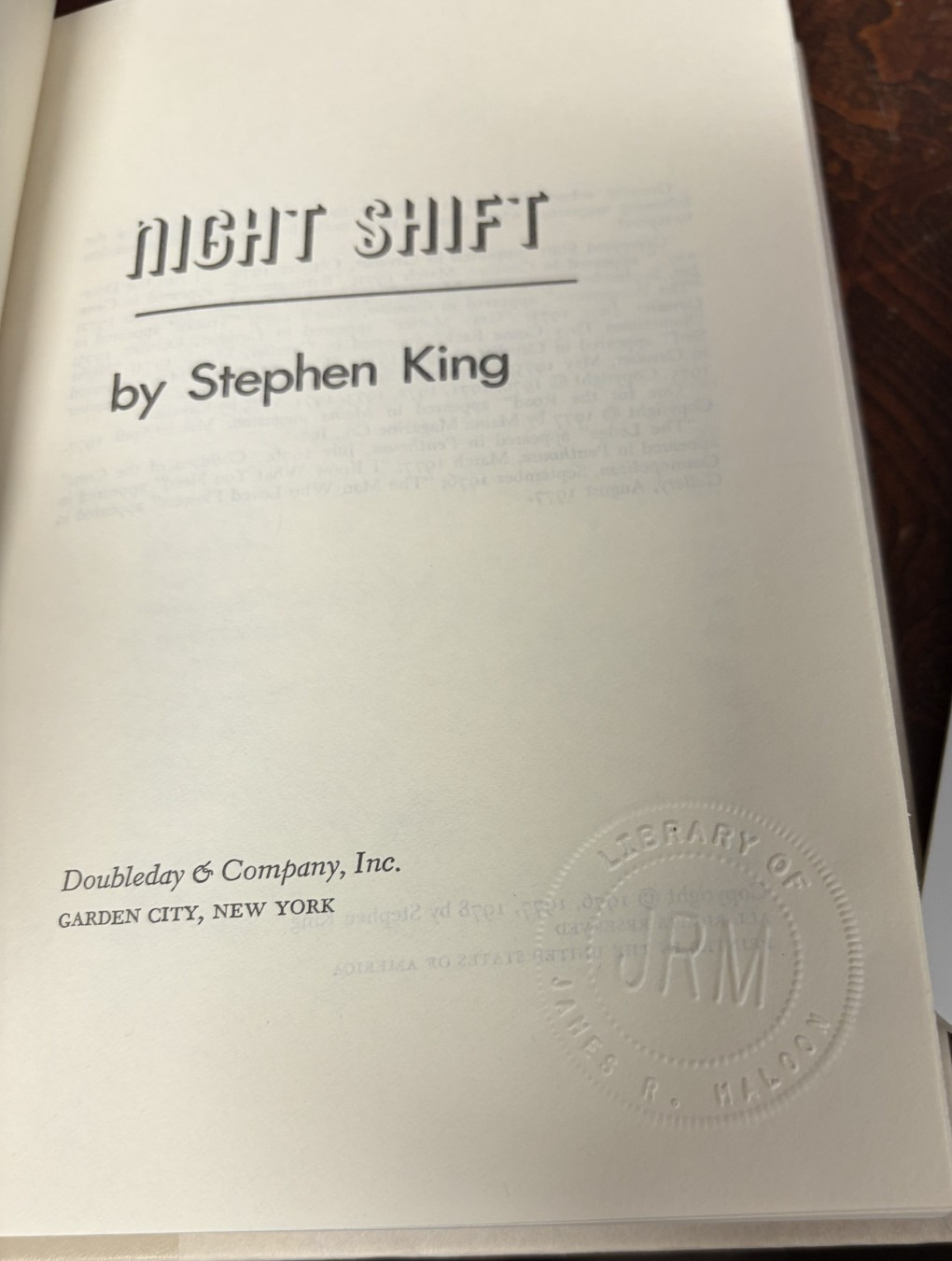 Night Shift by Stephen King HBDJ Book Club Edition