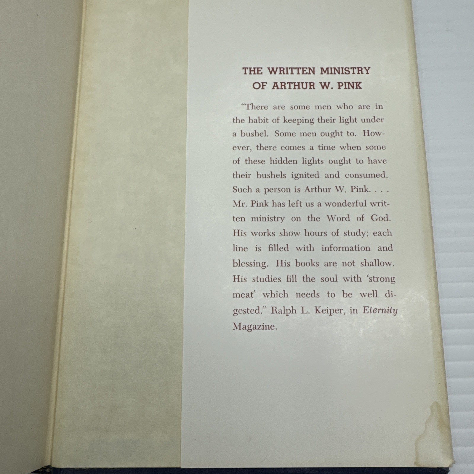 Seven Sayings of the Saviour on the Cross Arthur W Pink 1970 HC Baker Book House