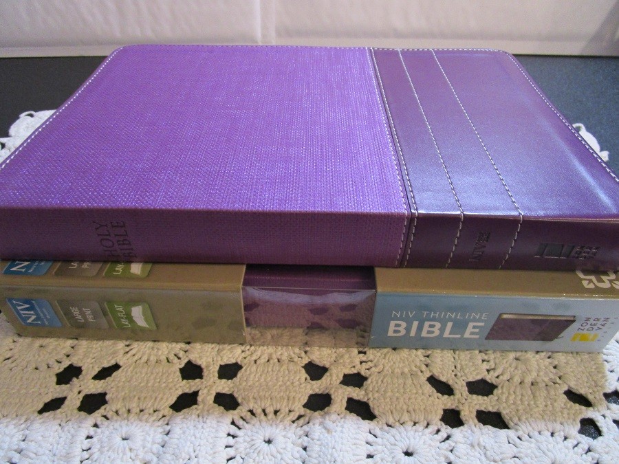 ** NIV 2011 Thinline Bible Large Print 10.5pt *Purple/Plum Leathersoft *NEW* 990