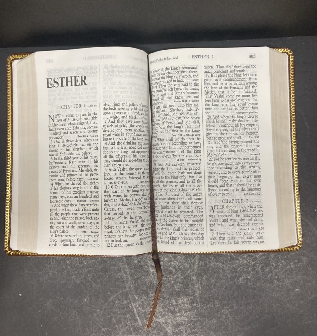 Holy Bible King James Giant Print Brown Bonded Leather Christian Heritage Publ