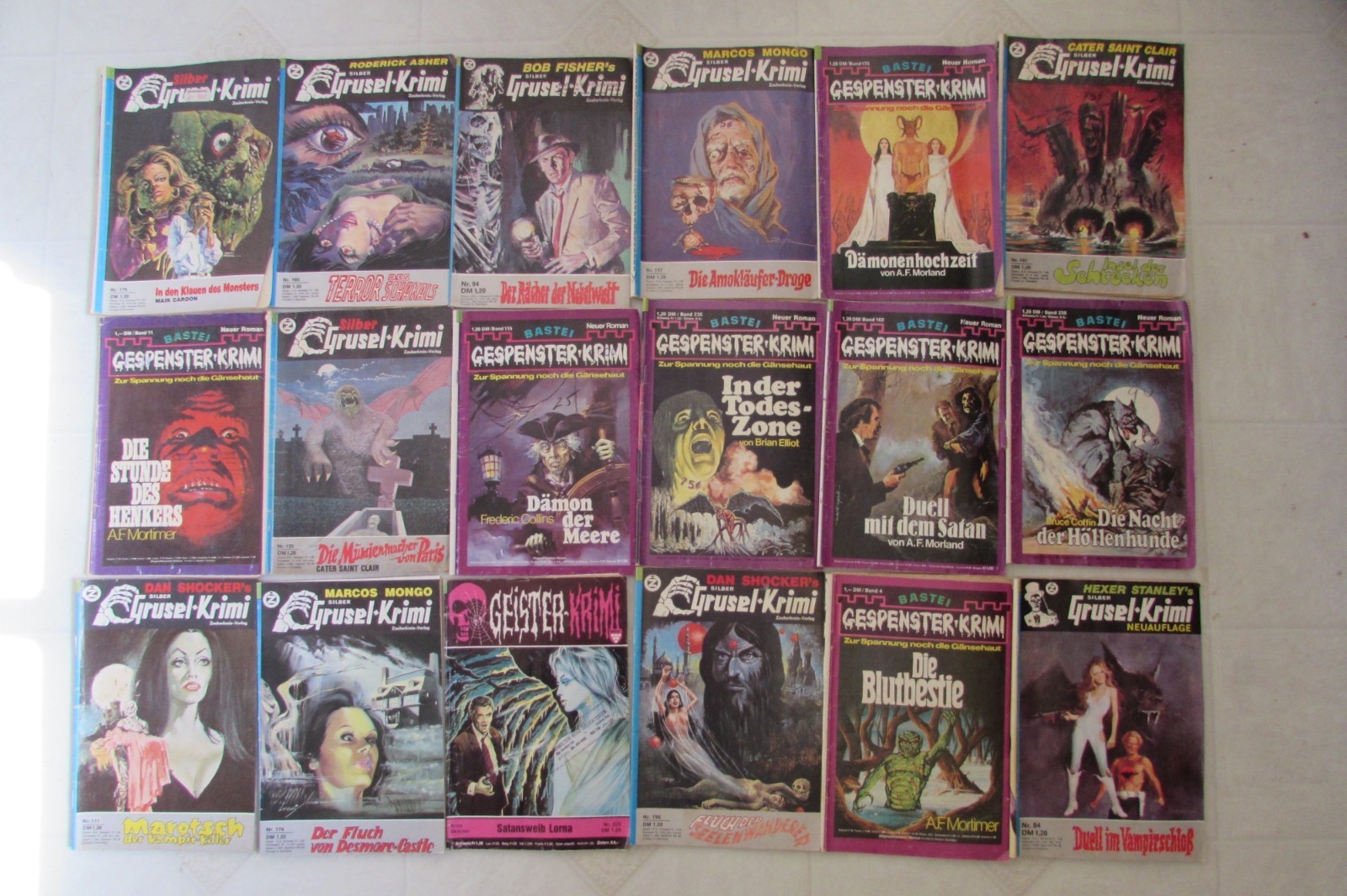 Grusel Krimi Gespenster Krimi Monster Novels German 16 pcs vintage