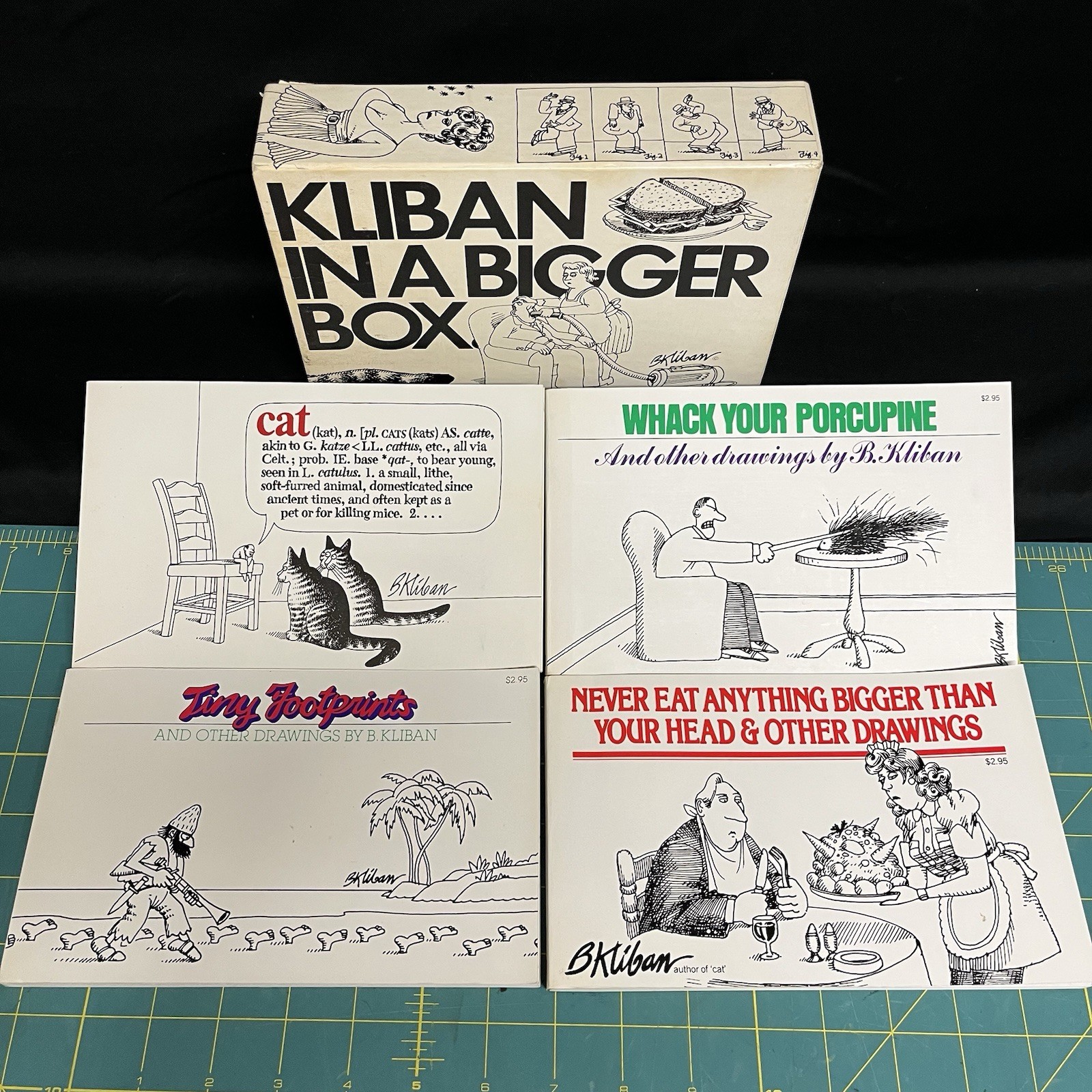 KLIBAN IN A BIGGER BOX 4 Book Set Softcover First Print 1970’s Humor Cartooning