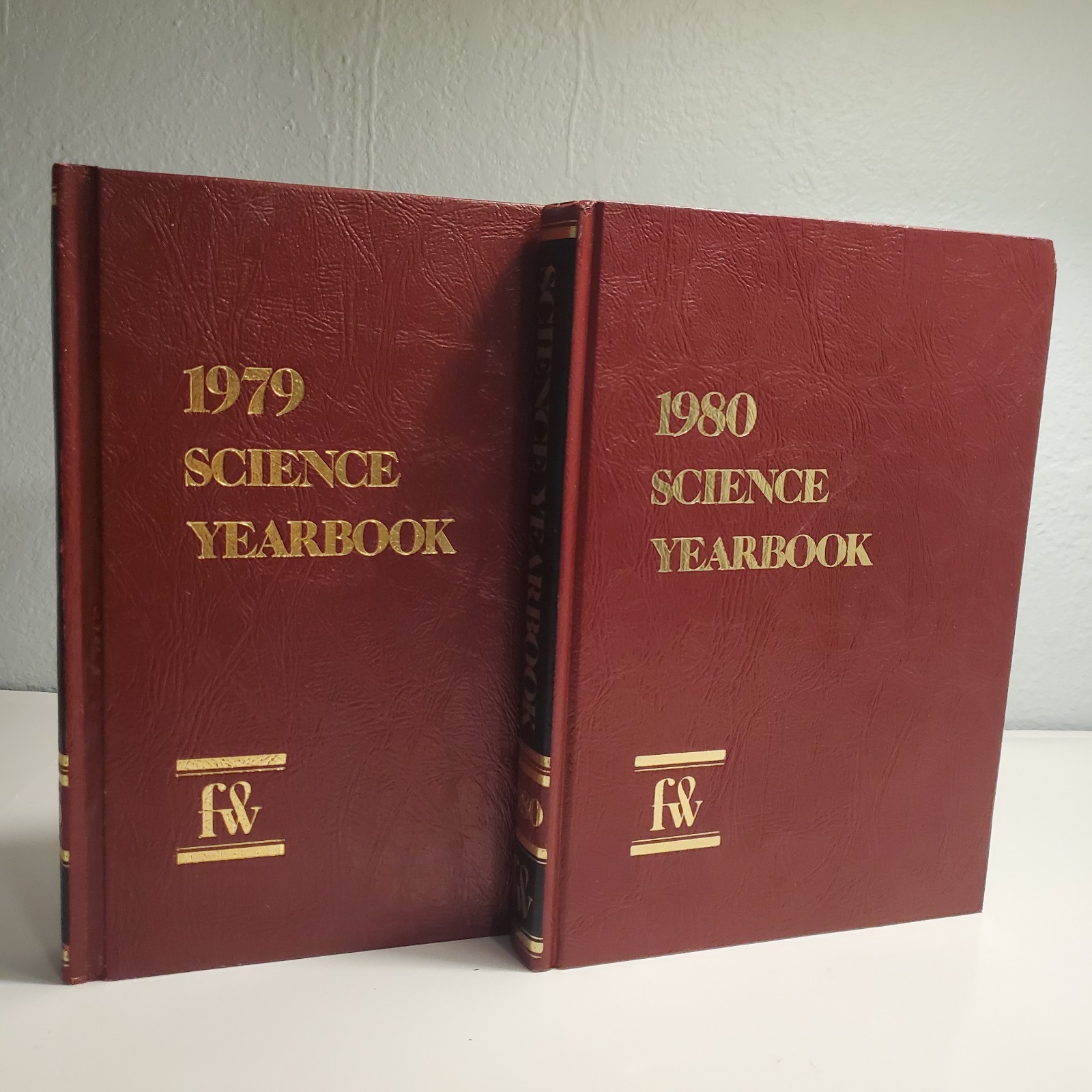 Funk and Wagnalls Science Yearbook 2 Hardcover Volume Lot 1979 – 1980