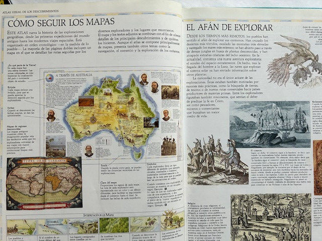 Atlas visual de los descubrimientos, hardcover, 64 clean pages, 10.5 in x 14 in