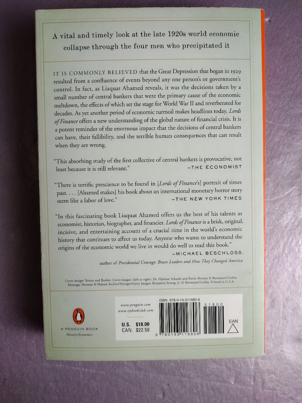 Lords of Finance Liaquat Ahamed 2009 Pulitzer Prize Winner History Economics