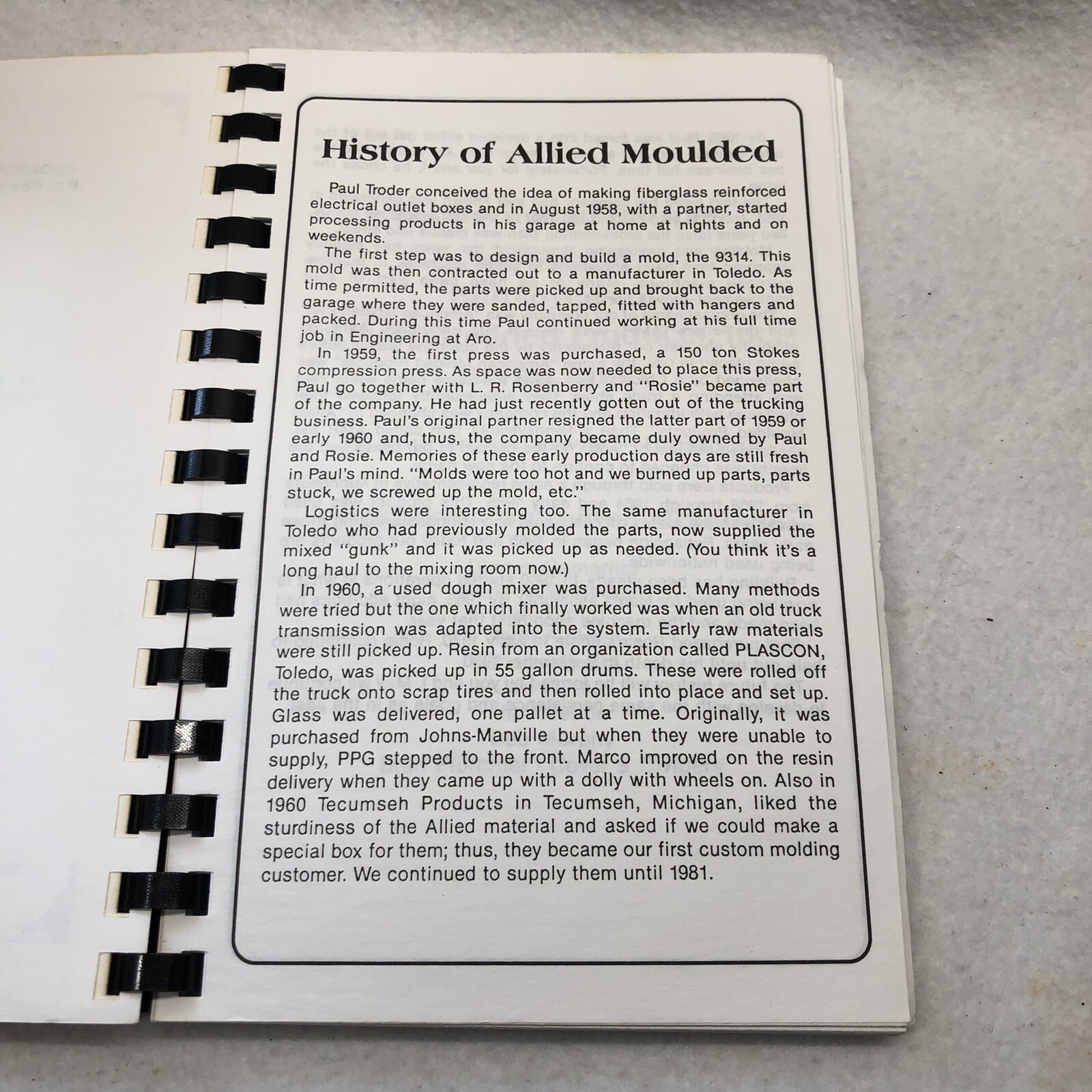 Allied Moulded Products Cookbook Cooking with AMPY 156 Pages Vtg 1993 Bryan Ohio
