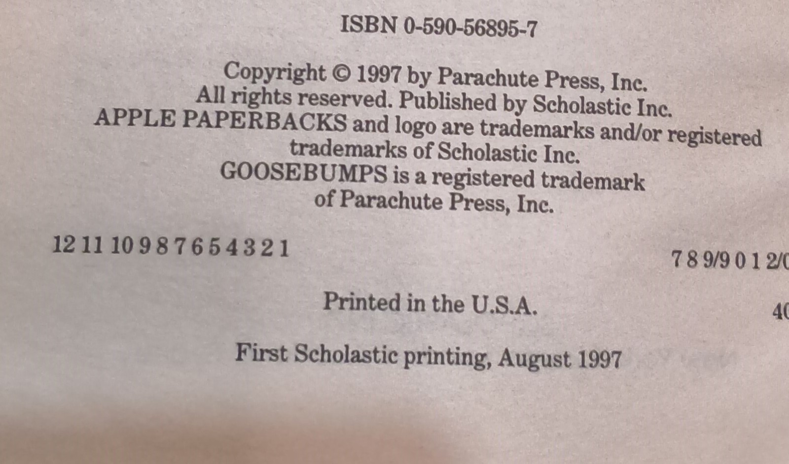 Original 1997 Goosebumps – Deep Trouble II #58 First Edition Printing RL Stine