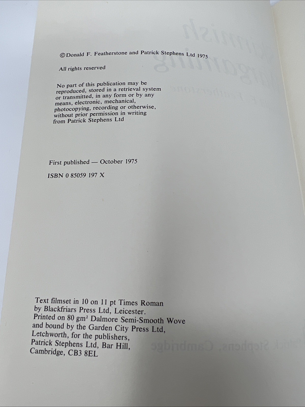 Skirmish Wargaming -Donald Featherstone Very Good Hardcover and Dust Jacket