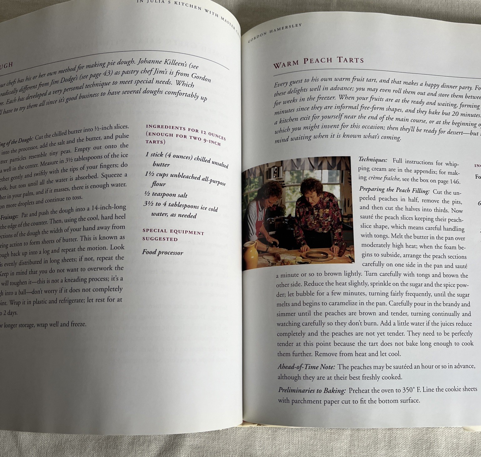 Julia Child’s Cookbook “In Julia’s Kitchen With Master Chefs”, 1995, 302 Pages