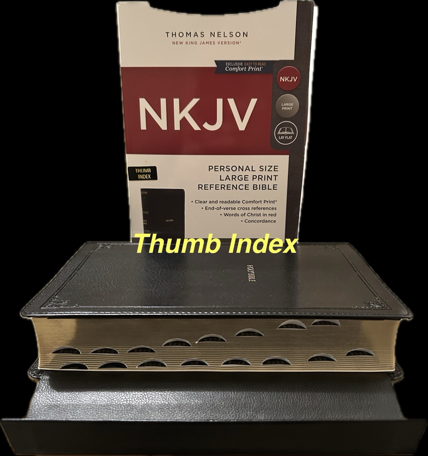 NKJV INDEXED LARGE PRINT(10.5pt) MAGNETIC CLOSURE Personal BLK Leathersoft Bible