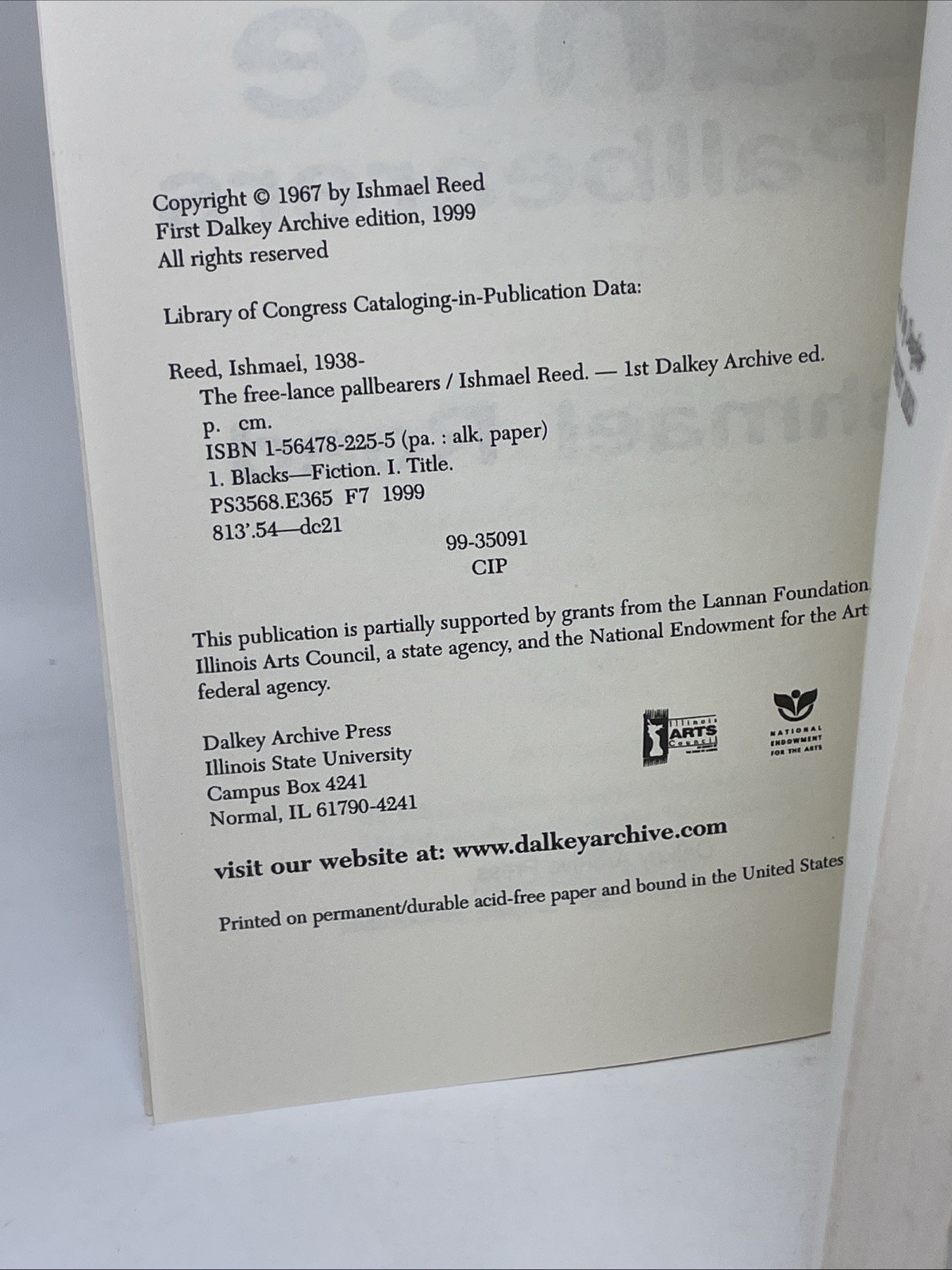 The Free-Lance Pallbearers Ishmael Reed Paperback Harry Sam Neo-Hoodoo 1999