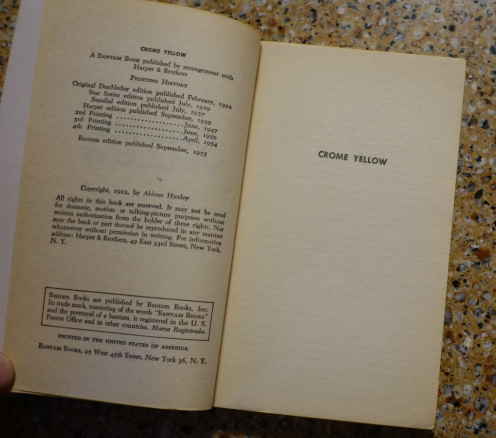 ALDOUS HUXLEY – 3 VINTAGE PAPERBACK- After Summer BRAVE NEW WORLD Crome Yellow
