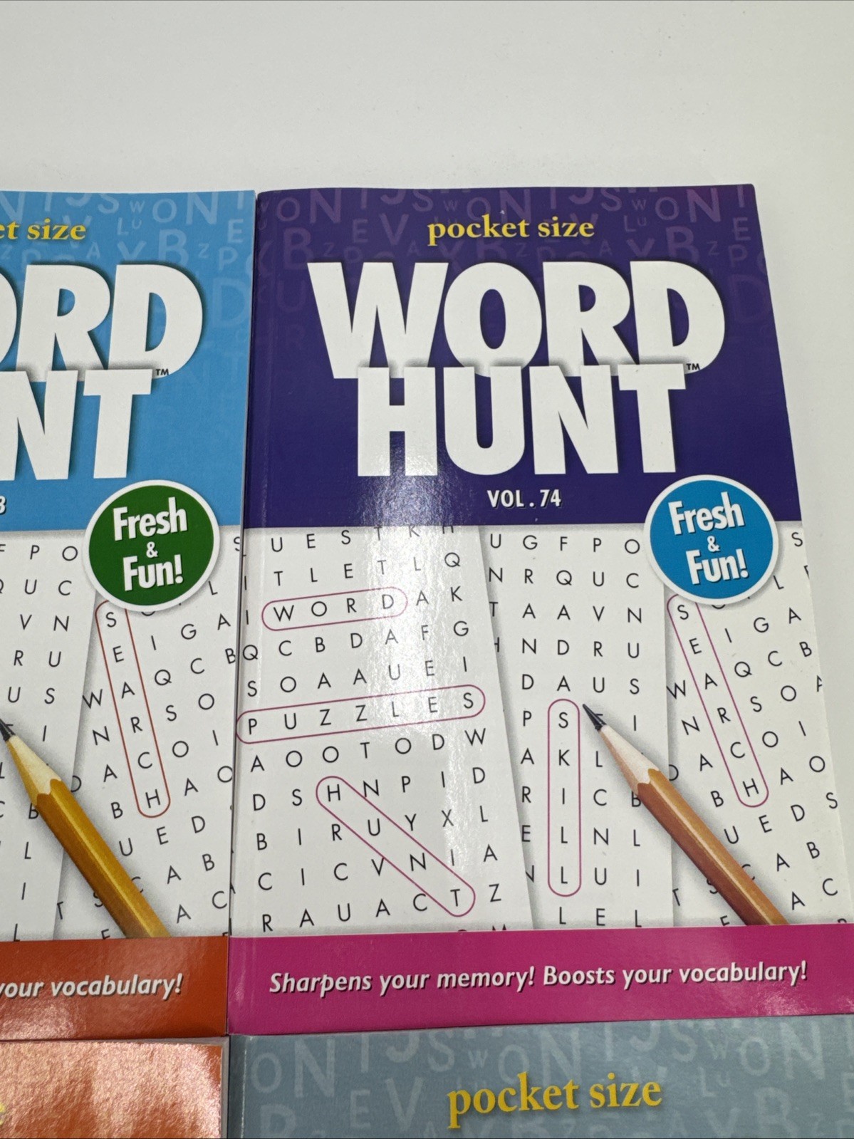 Lot Of 4 Papp Word Hunt Word Search Pocket Size Books NEW vol. 73-76