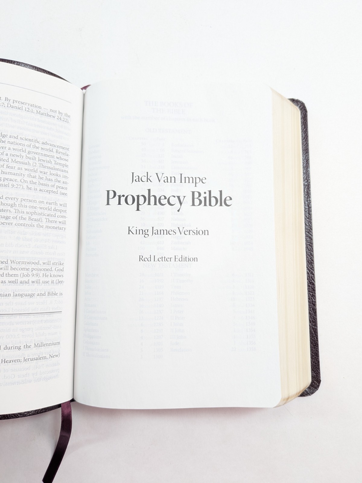 KJV Jack Van Impe Prophecy Bible Burgundy Leather Red Letter Limited Special Ed.