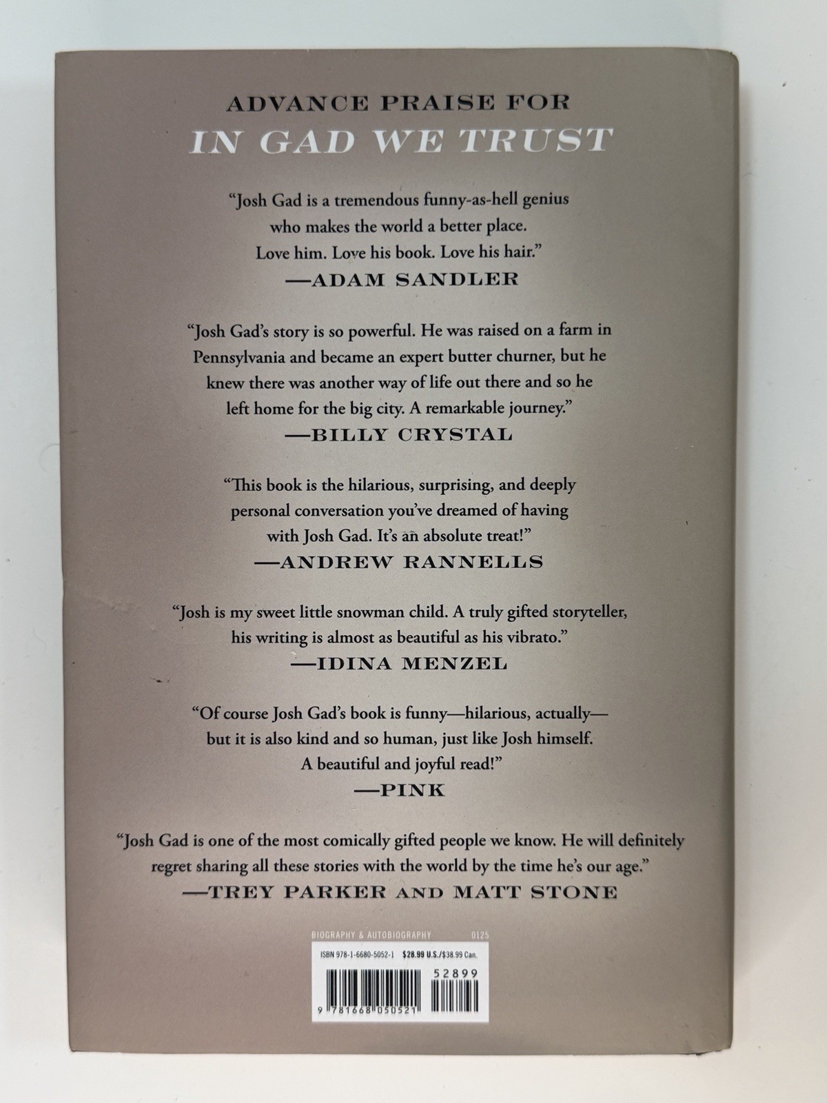 In Gad We Trust – SIGNED Josh Gad – Frozen’s Olaf, Book of Mormon, Grammy, Tony