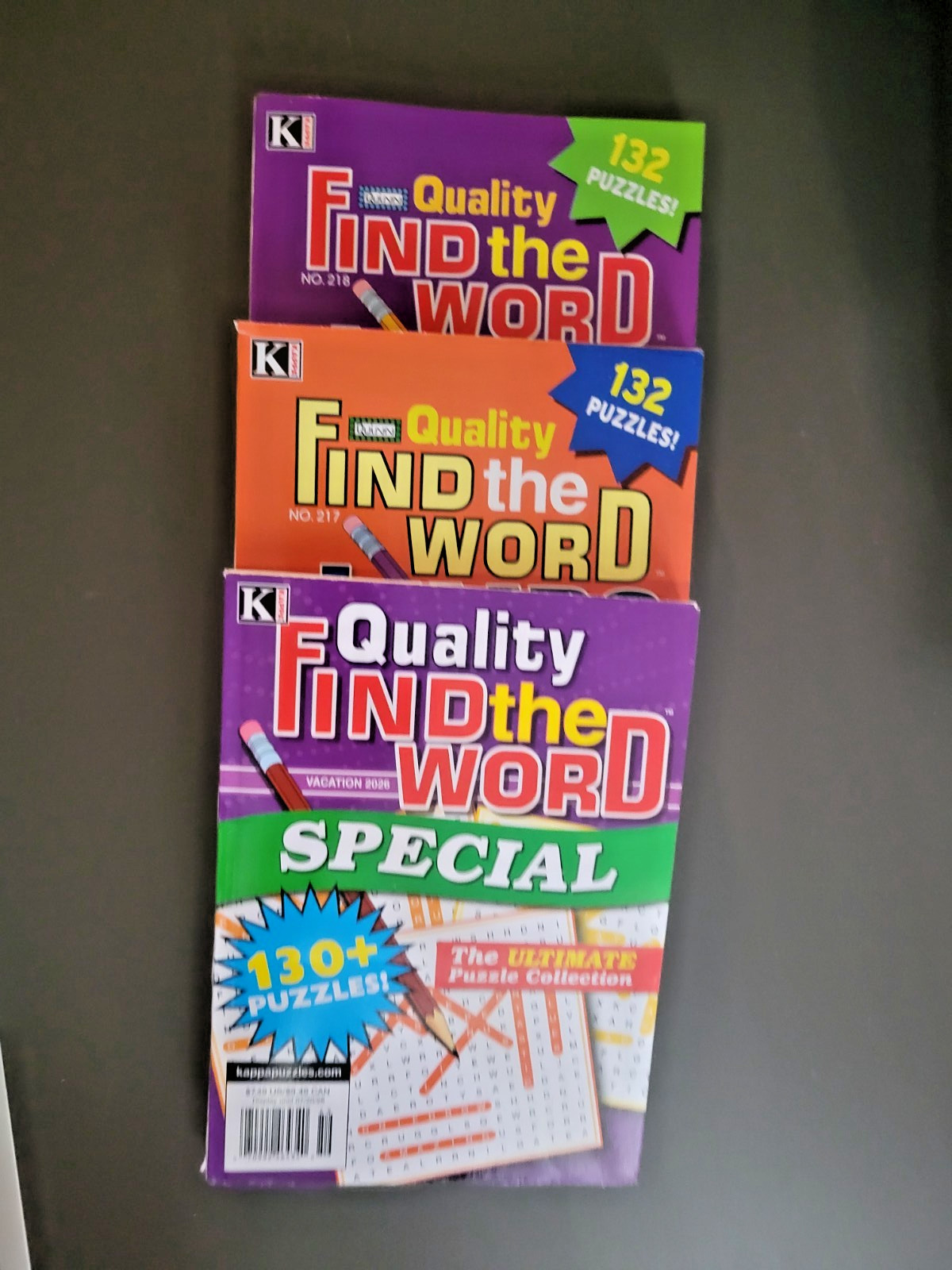 Lot of 3 Find-The-Word Puzzle Books by Kappa – 394+ Challenges for All Ages