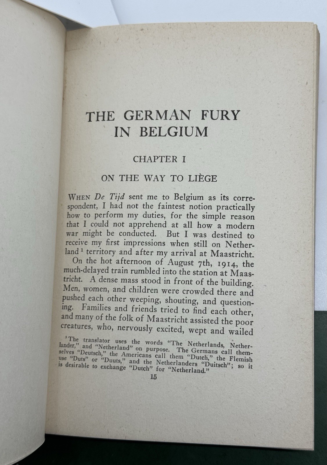 The German Fury In Belgium, Mokveld, WORLD WAR I,Original Dust Cover, 1st USA Ed