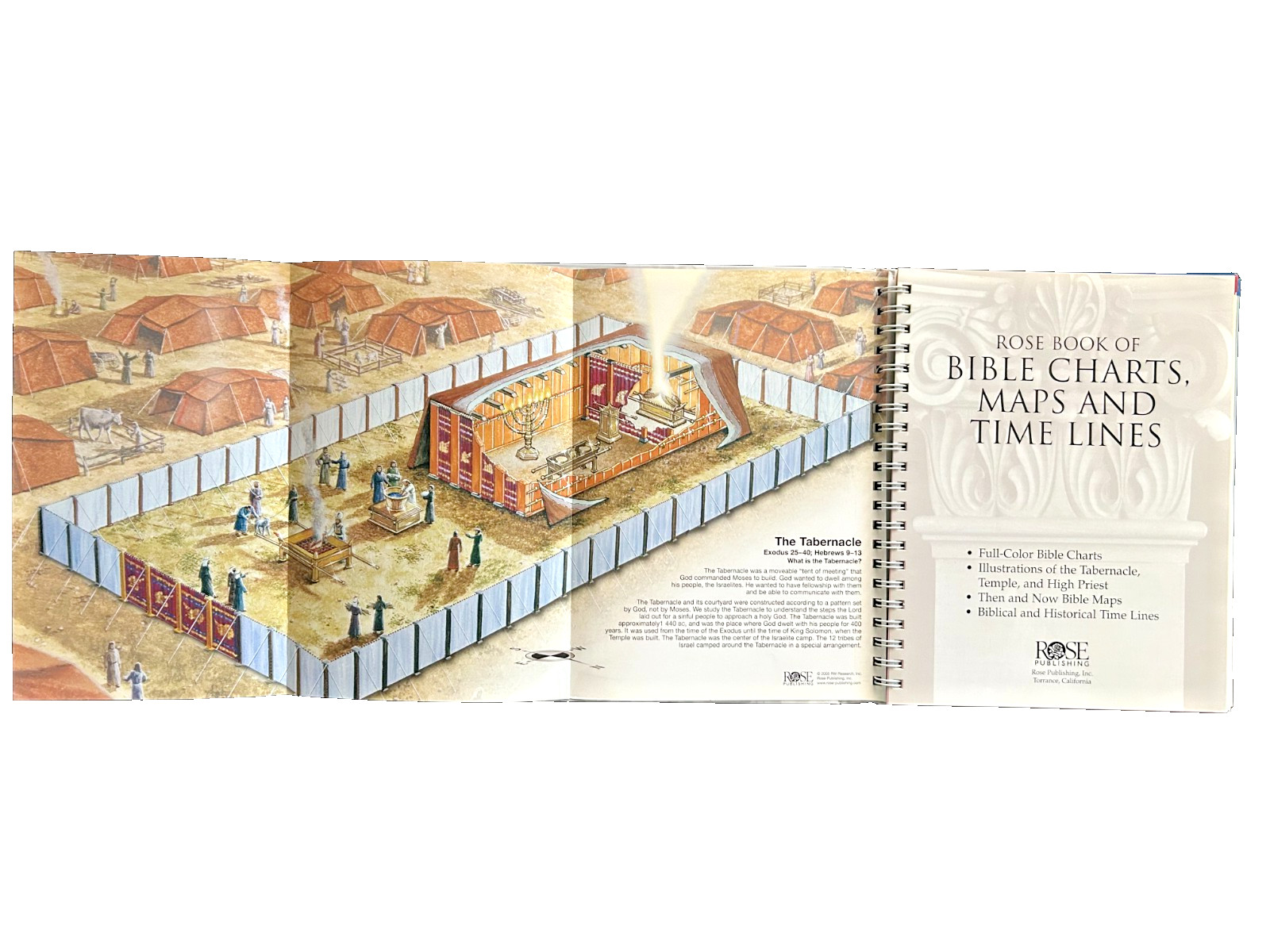 Rose Book of Bible Charts Maps & Time Lines Spiral Bound 2005 Full Color