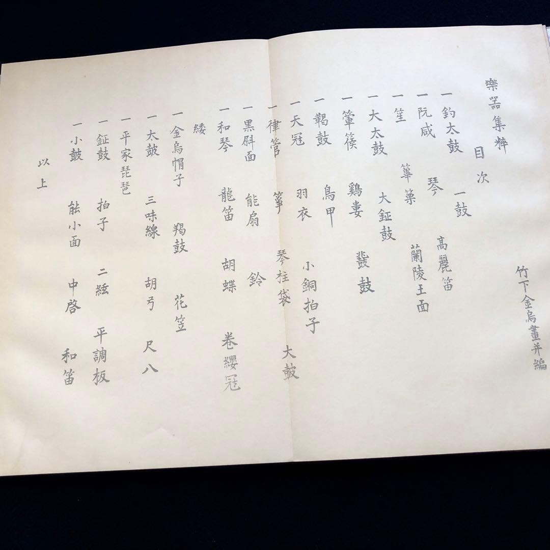Japanese Traditional Musical Instruments Book with Rakugi Paintings, Used