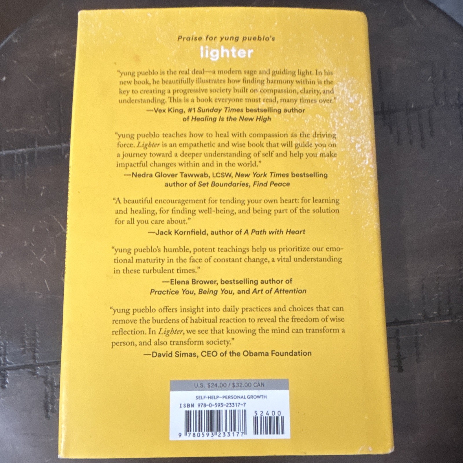yung pueblo lighter Hardcover Self-Help Nonfiction w/ Dust Jacket