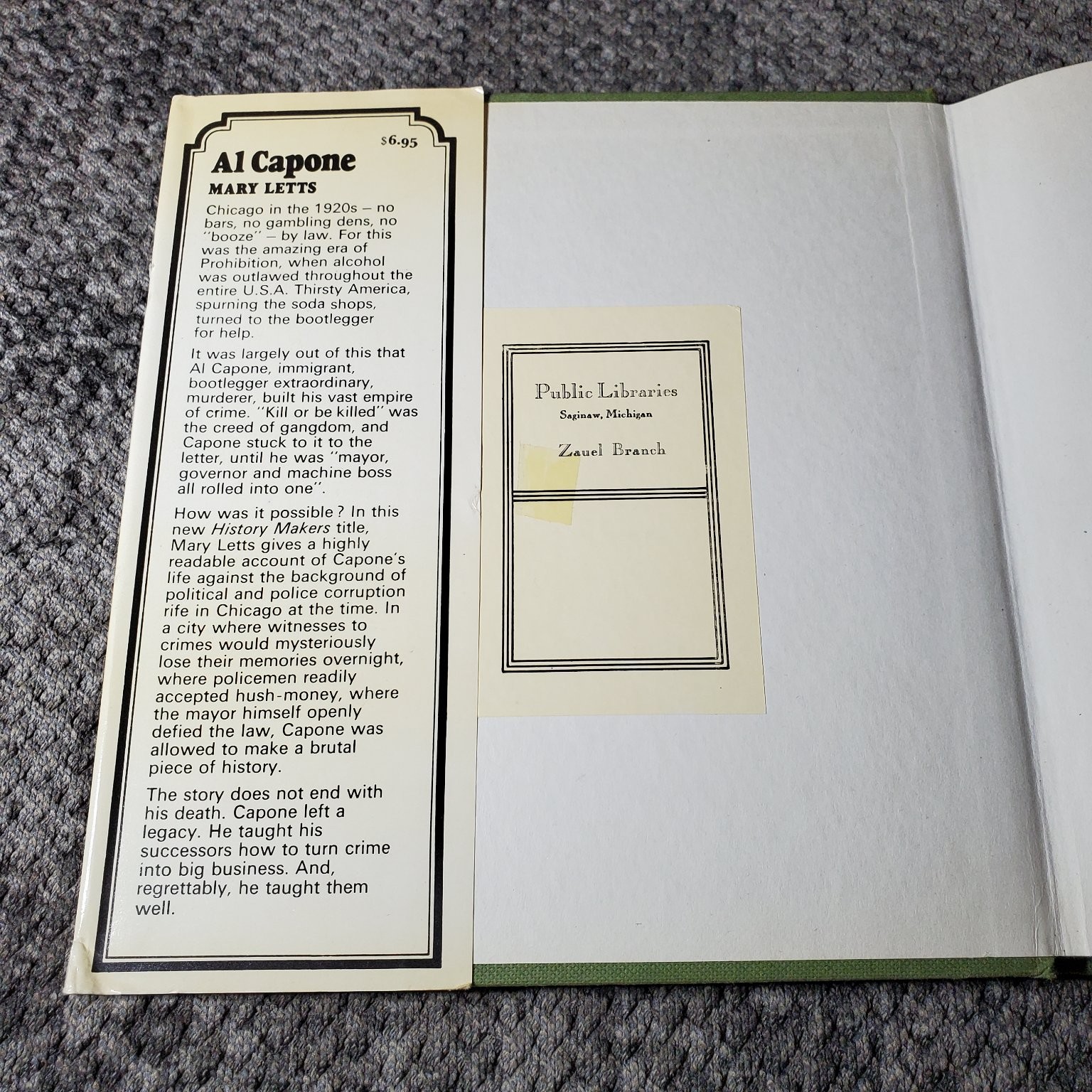 Al Capone Mary Letts 1975 First US Edition Biography History St. Martin’s Press
