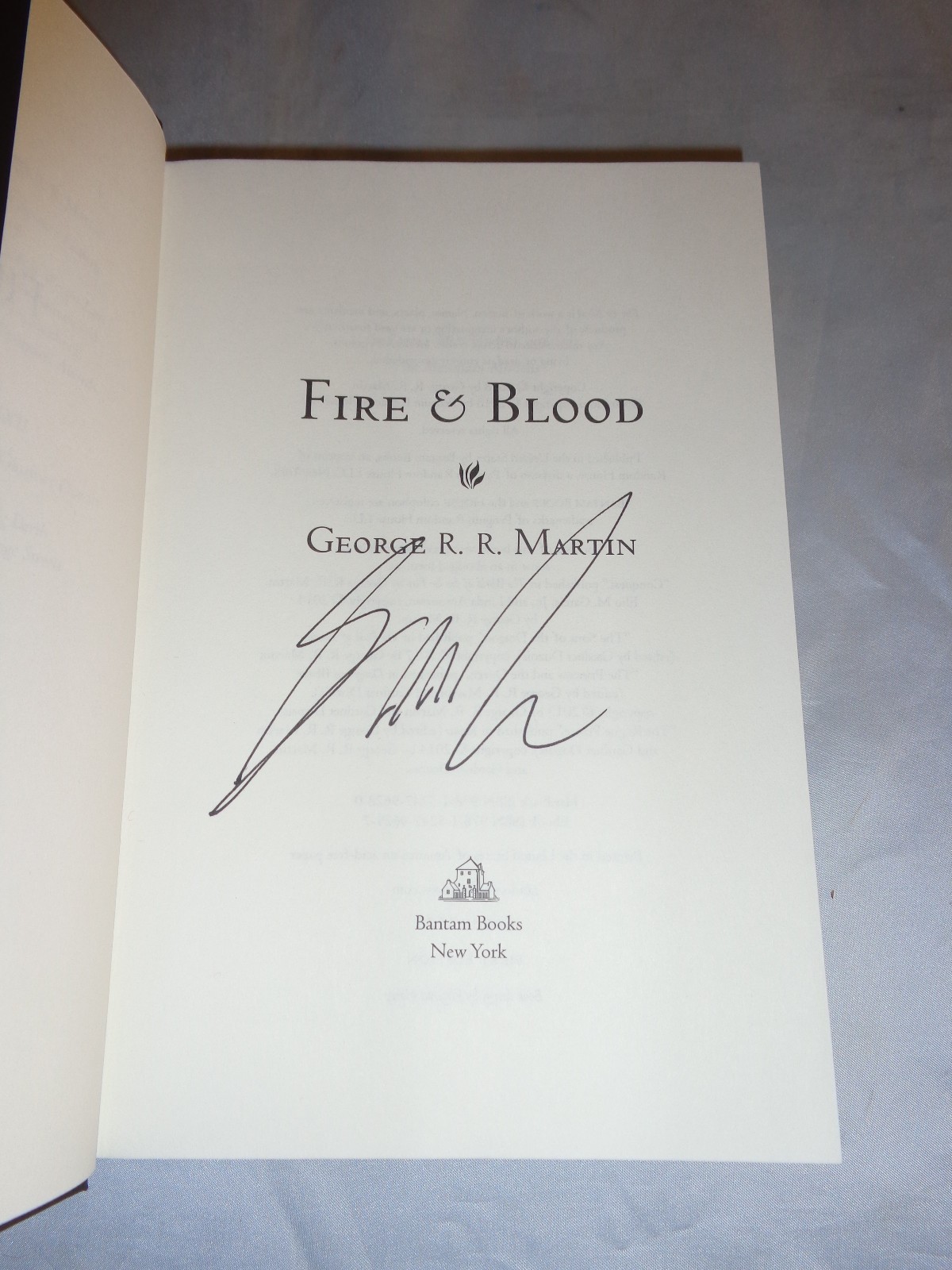House of the Dragon Fire & Blood George R R Martin SIGNED 1st/1st 2018 HCDJ NEW!