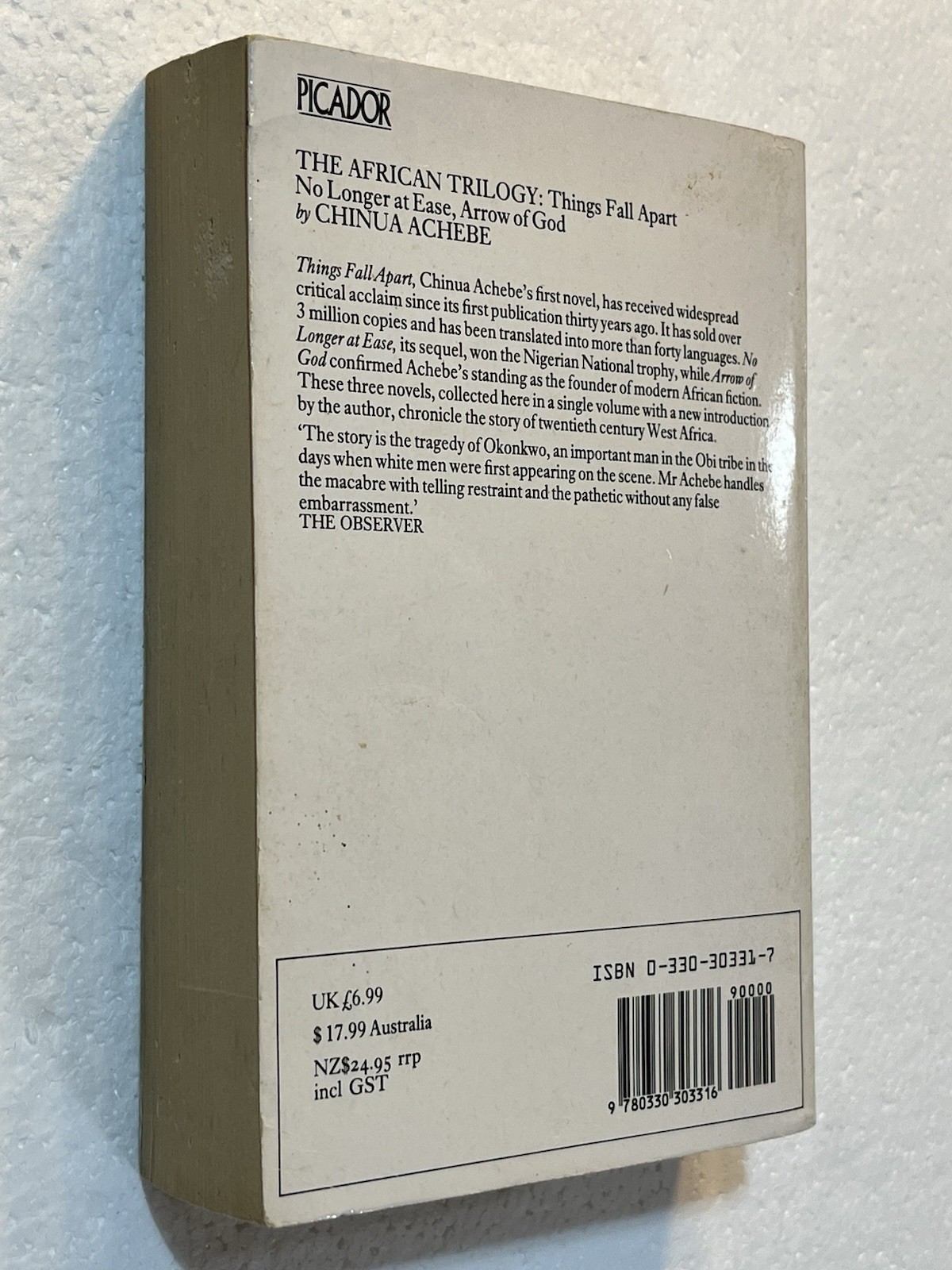 The African Trilogy by Chinua Achebe (1988 Picador/Pan UK Trade PB) Things Fall