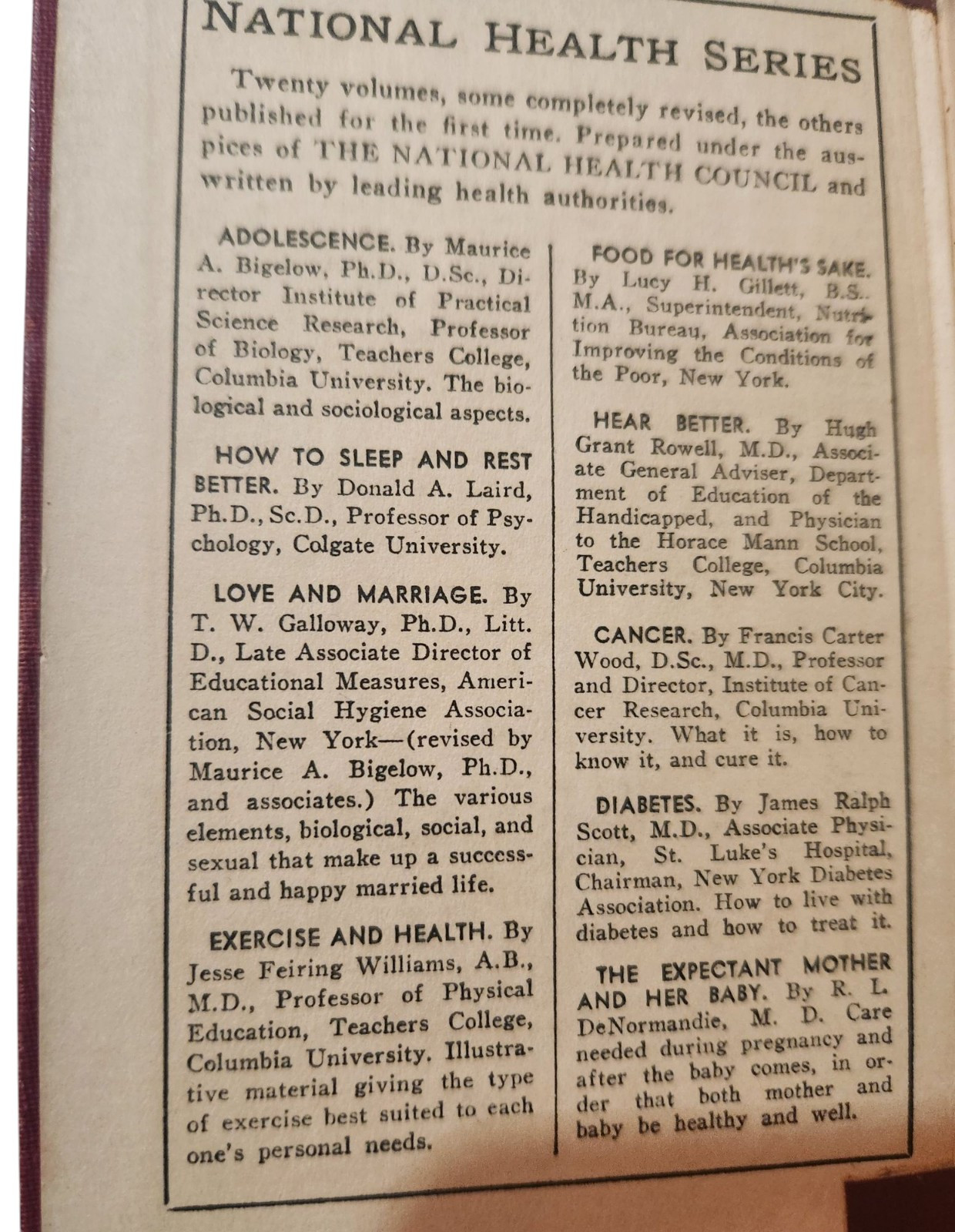 Adolescence, Educational & Hygienic Problems, 1924 Maurice A Bigelow, PhD ScD
