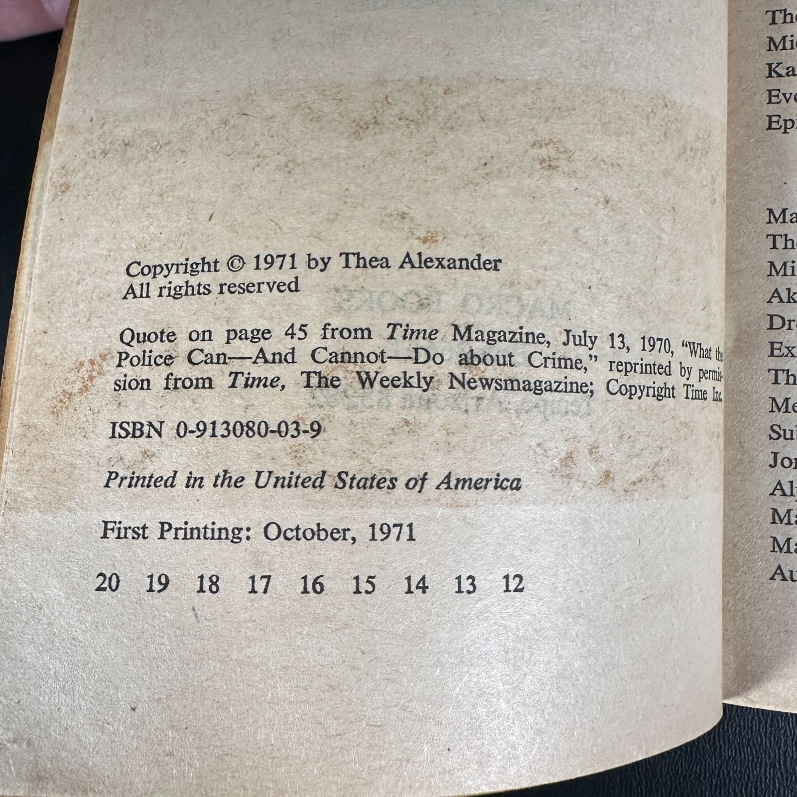 Vintage 1971 Original Edition 2150 A.D. by Thea Alexander Paperback Future Novel