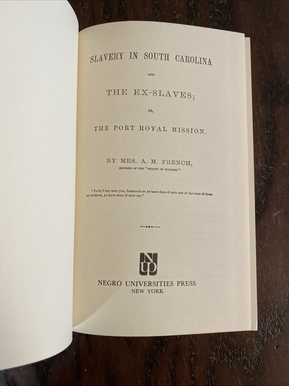 Slavery in South Carolina A.M. French Negro University Press 1969 Hardcover