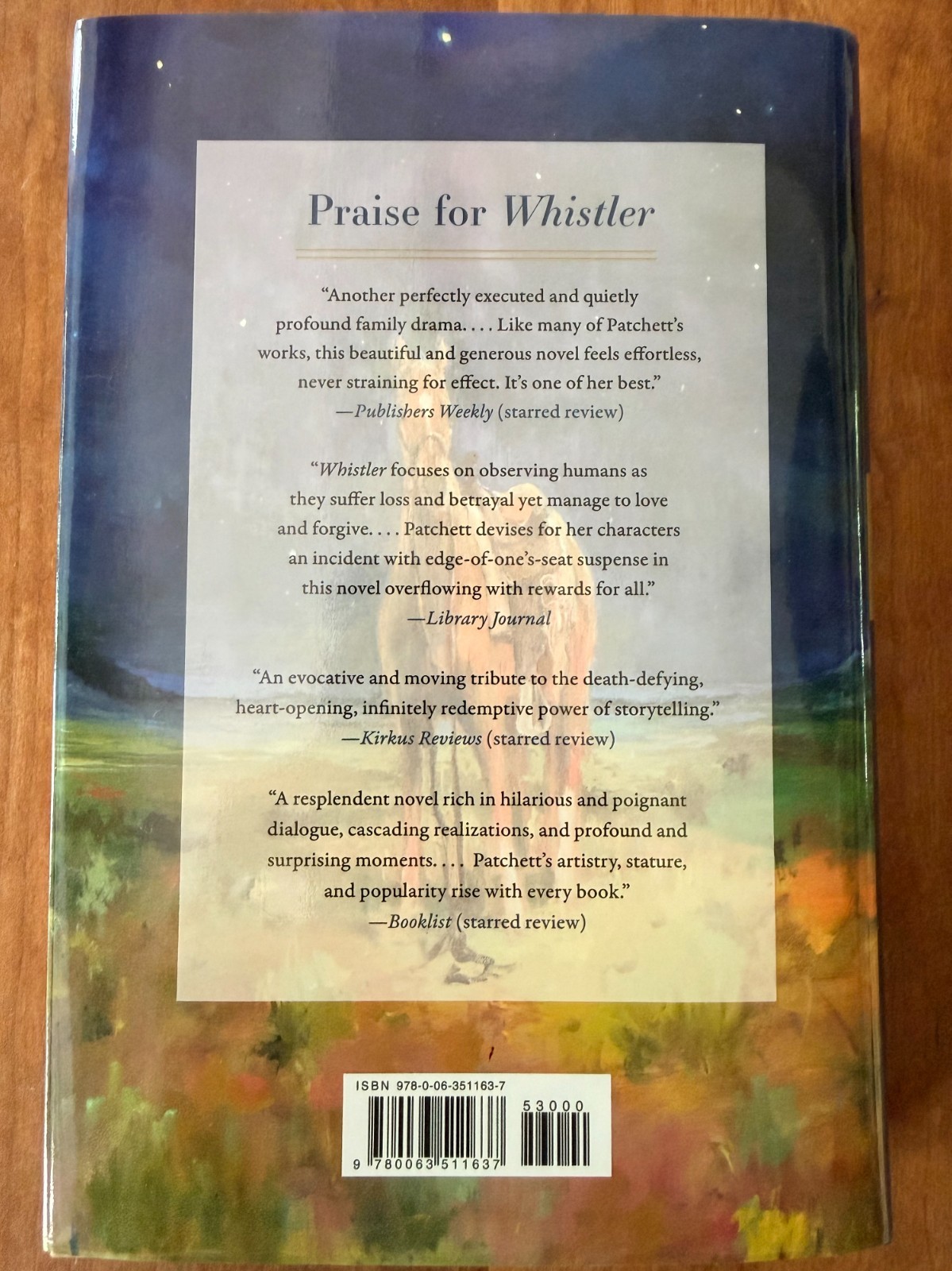WHISTLER: A NOVEL by Ann Patchett 2026 Hardcover First Edition BRAND NEW