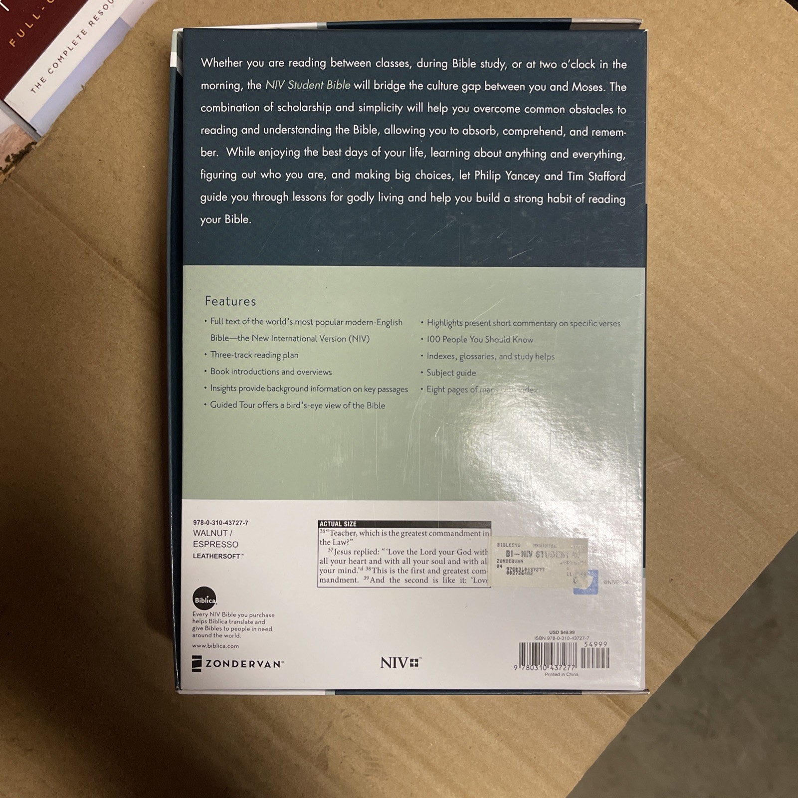 Student Bible by Zondervan Staff (2011, Leather)