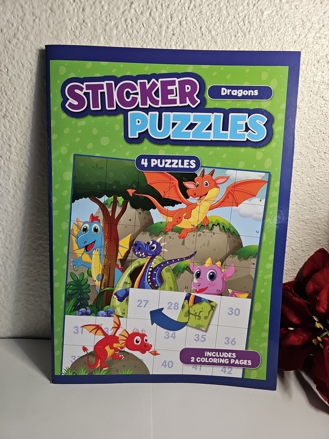 Sticker Puzzles Dragons New Paperback 4 Puzzles