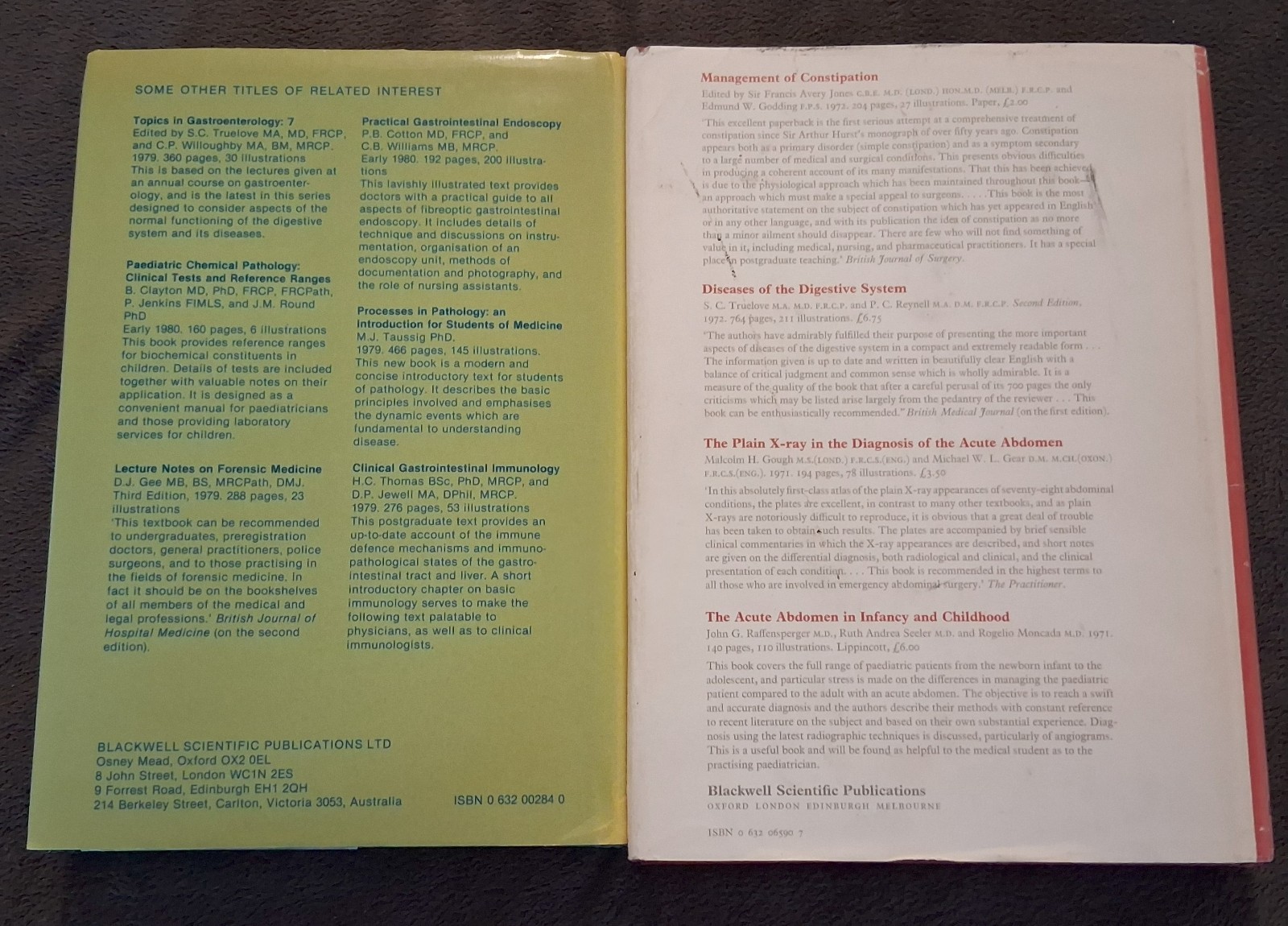 Gastro-Intestinal Pathology Morson Dawson 1st & 2nd Editions Signed HC DJ Set