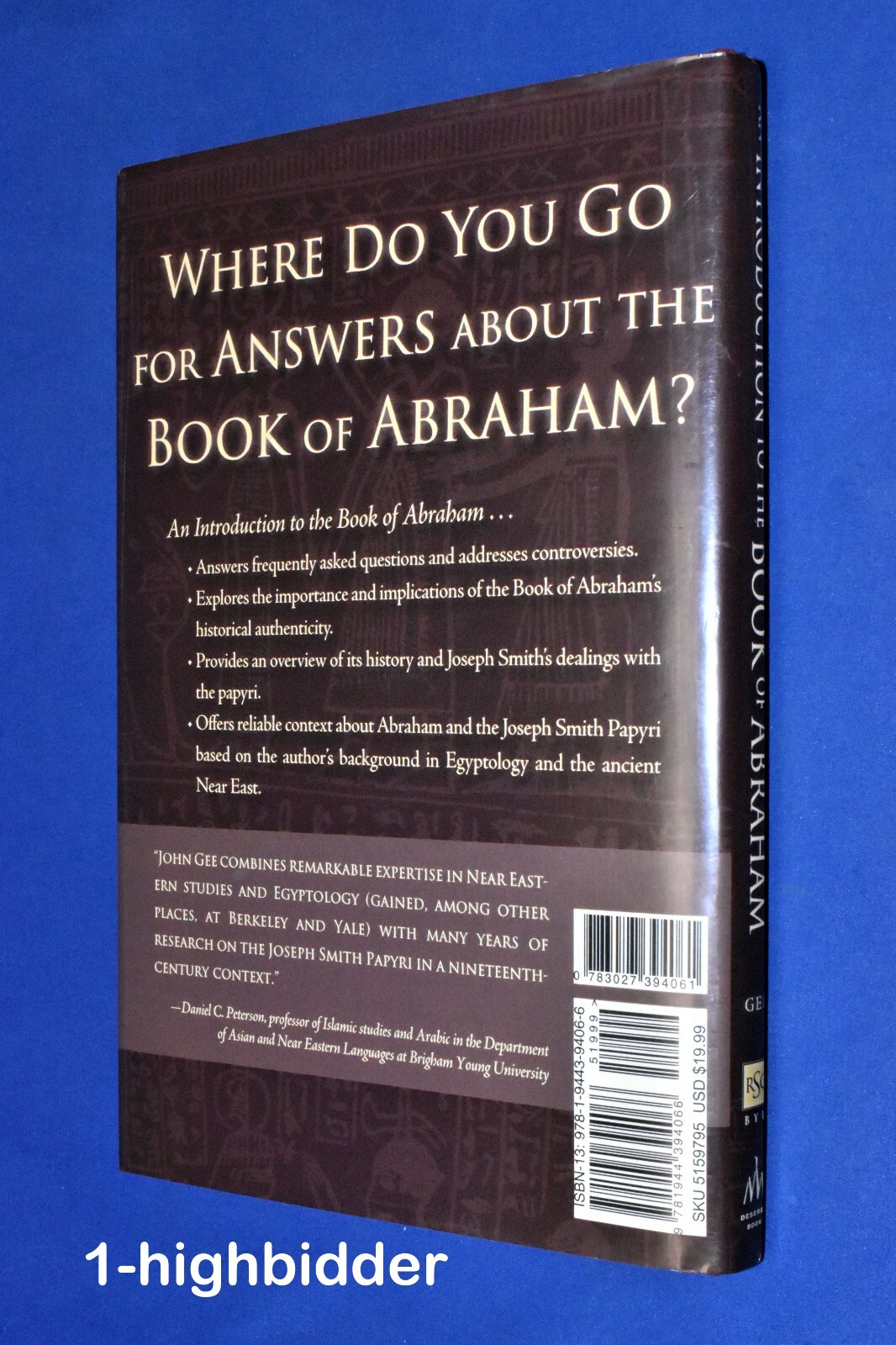 An Introduction to the Book of Abraham 1st Ed HCDJ John Gee Mormon LDS Pearl GP