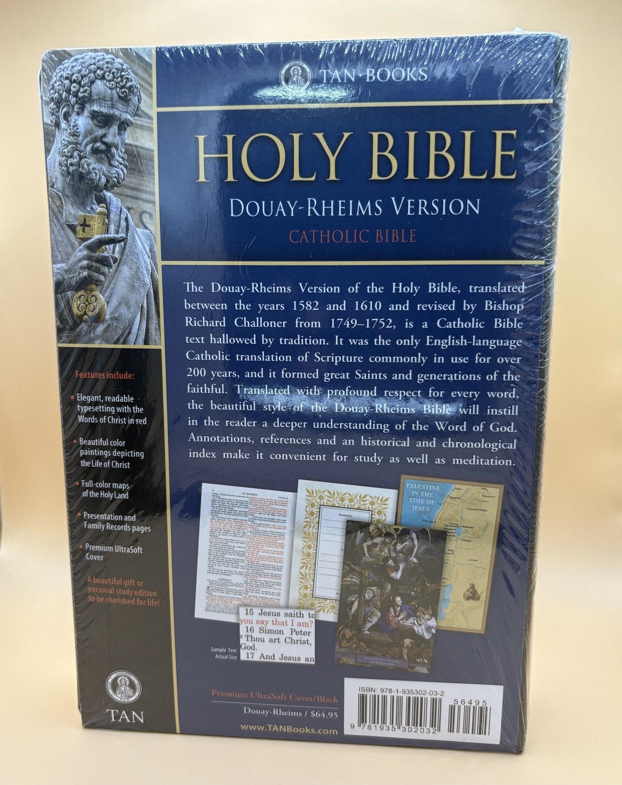Douay-Rheims Bible (Black Genuine Leather): Standard Print Size New Sealed