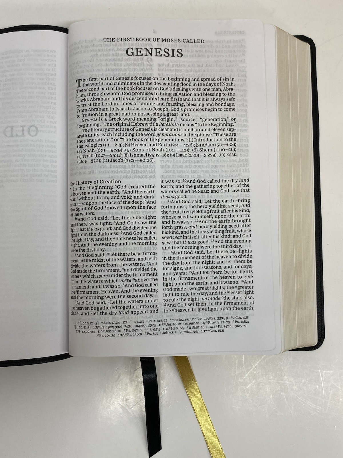 KJV, Paragraph Bible, Large Print 10-Pt, Black Leather-Soft, King James Version