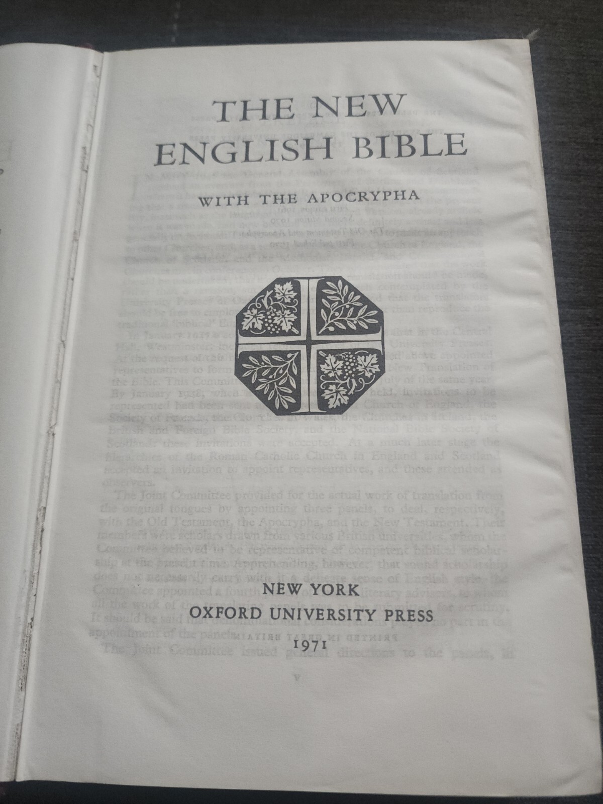 New English Bible Testament 1961 Oxford University Press Cambridge Scripture VTG