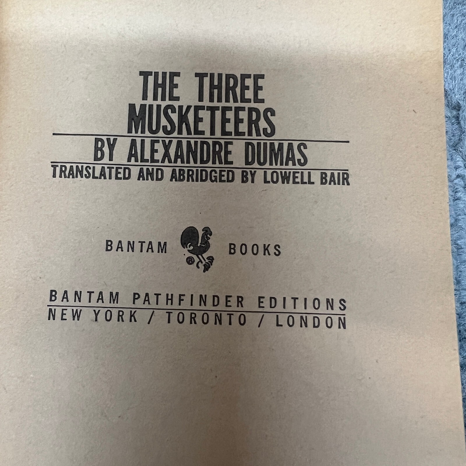 The Three Musketeers Classic Paperback Book by Alexandre Dumas Bantam Books 1969