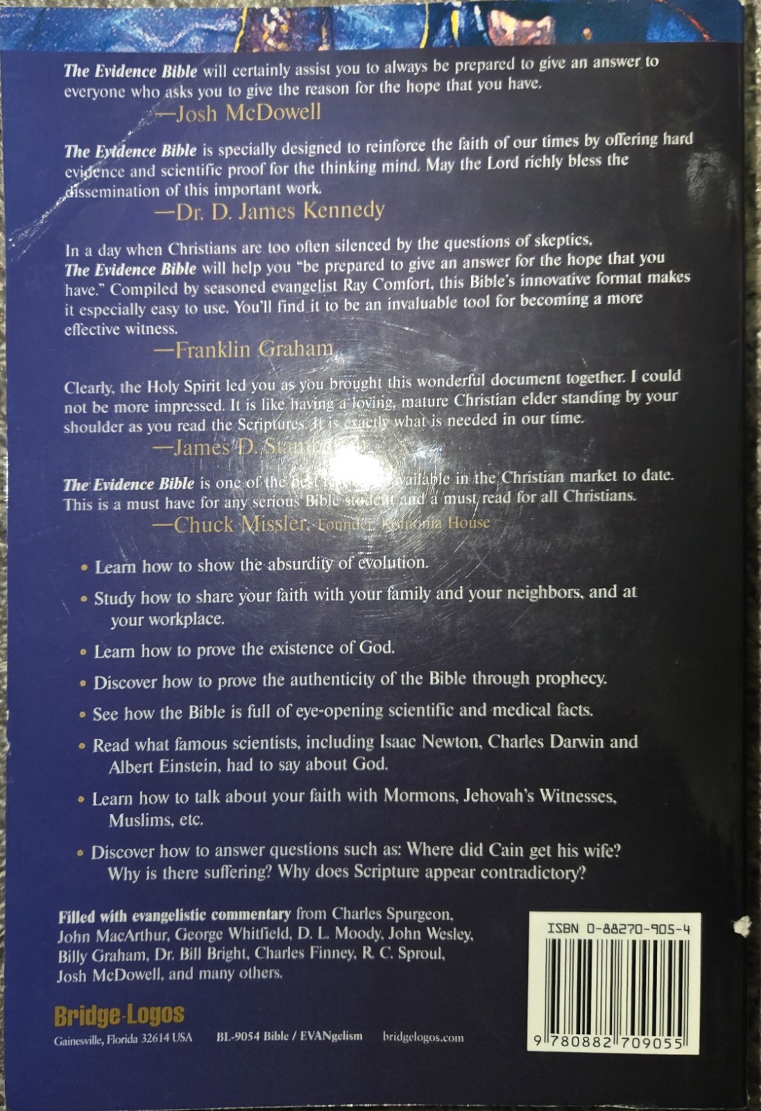 Ray Comfort Evidence Bible Complete Trade Paperback 2004 Bridge-Logos English
